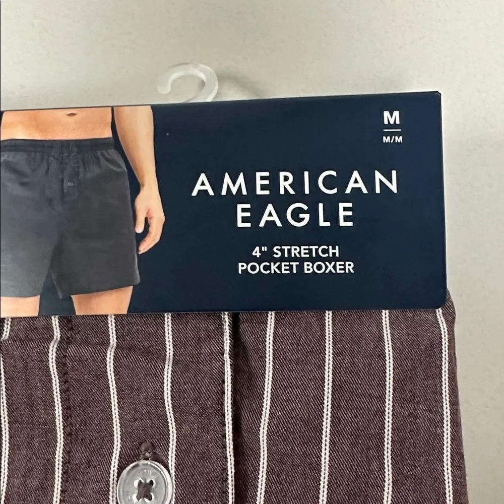 AE Burgundy White Pin Stripes 4” Stretch Pocket Boxer